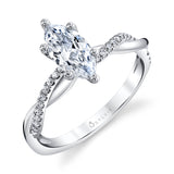 Marquise Diamond Spiral Engagement Ring - Yasmine