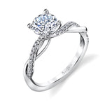 Round Cut Diamond Spiral Engagement Ring - Yasmine