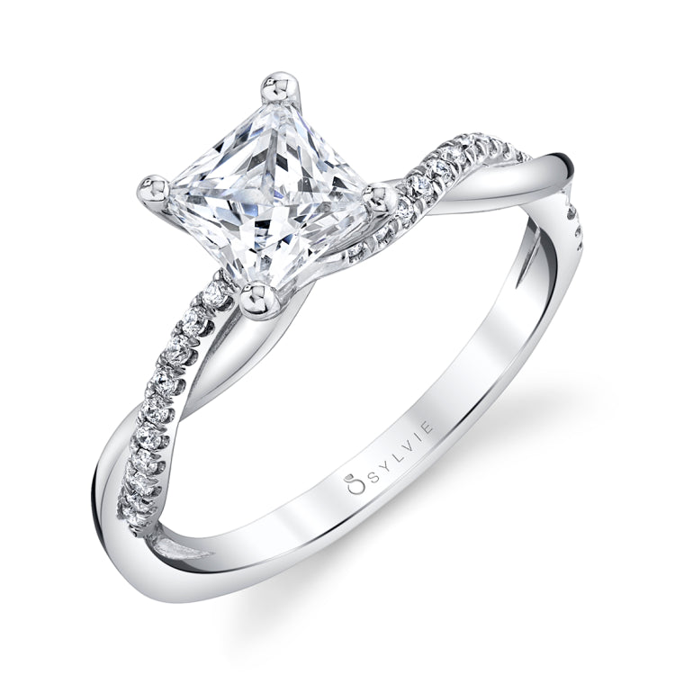 Princess Cut Diamond Spiral Engagement Ring - Yasmine – John