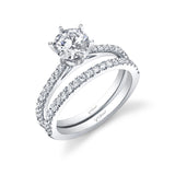 14 KT White Gold Engagement Ring With 0.2 ctw