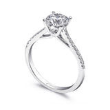 14 KT White Gold Engagement Ring With 0.13 ctw