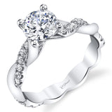 14 KT White Gold Engagement Ring With 0.28 ctw