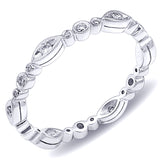 14 KT White Gold Fashion Band With 0.19 ctw