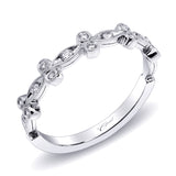 14 KT White Gold Fashion Band With 0.16 ctw