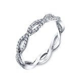 14 KT White Gold Fashion Band With 0.2 ctw