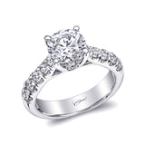 14 KT White Gold Engagement Ring With 0.78 ctw