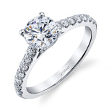 14 KT White Gold Engagement Ring With 0.35 ctw