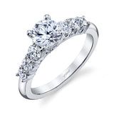 14 KT White Gold Engagement Ring With 0.5 ctw